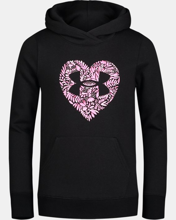 Girls' UA Autumn Heart Graphic Hoodie, Black, pdpMainDesktop image number 0